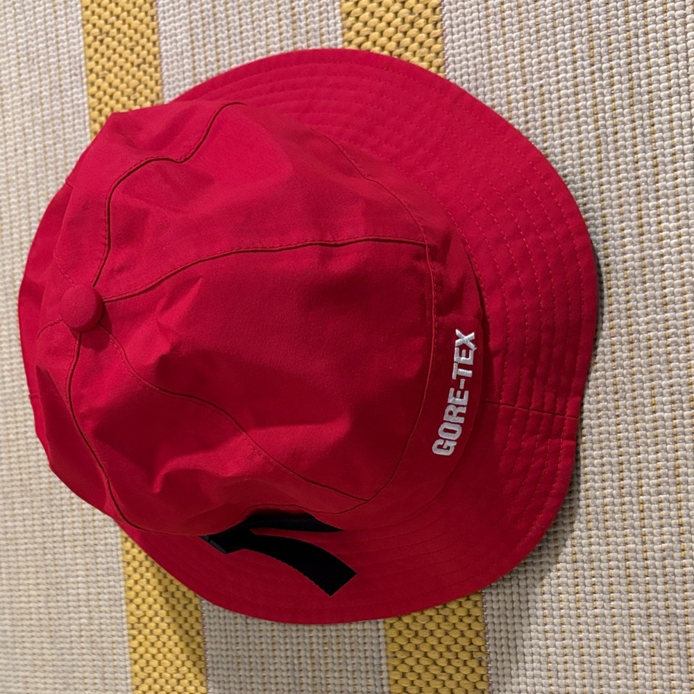 Supreme Red Bucket Hat with Black Strap